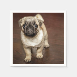 Mops Brown Dog Foto Serviette
