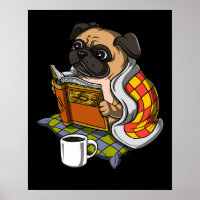 Mops Buch Lesen Lover Dog Niedlich Haustier
