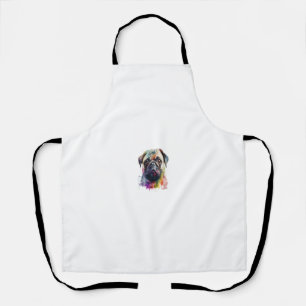 Mops Buntes Pop Art Spritz Kunst Tie Dye Regenboge Schürze