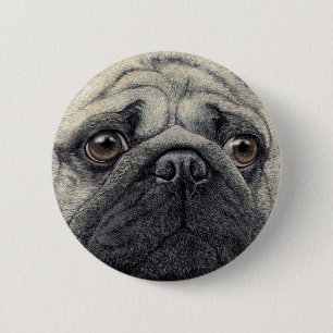 Mops Button - "Pugshot"