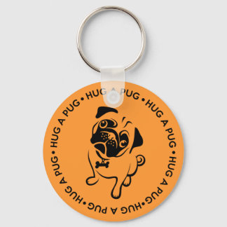 Mops Button-Schlüsselanhänger drücken Schlüsselanhänger