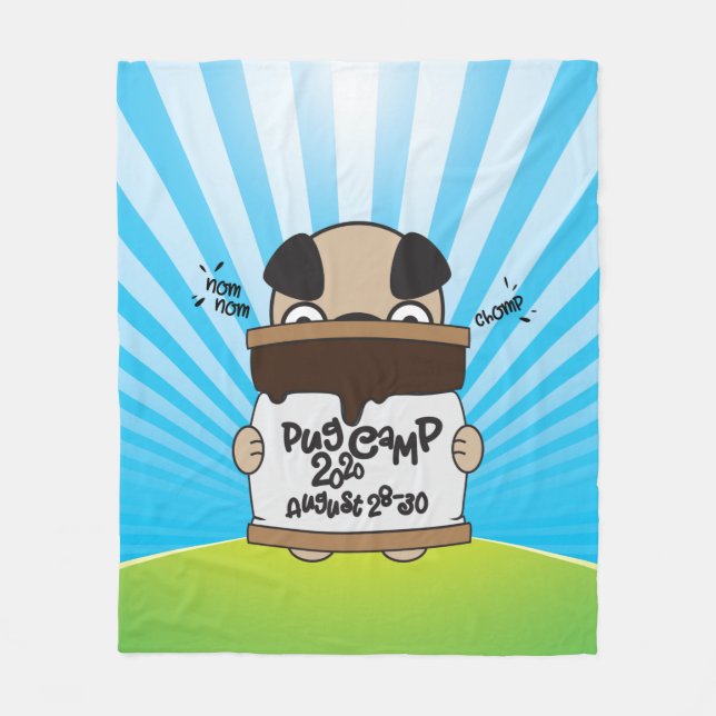 Mops Camp 2020 S'more Design Fleecedecke (Vorderseite)