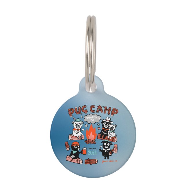 Mops Camp 2024 Hund-Tag Haustiermarke (Vorderseite)