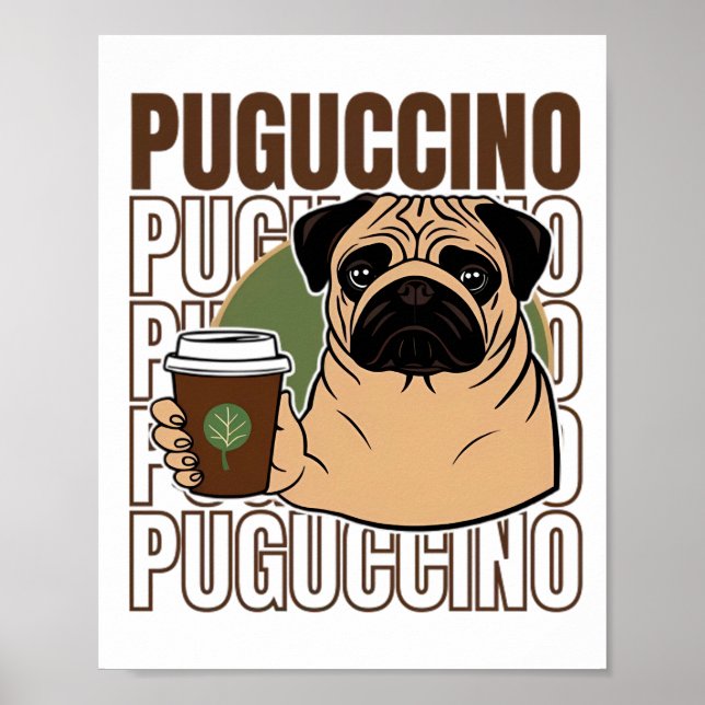Mops Cappuccino Poster (Vorne)