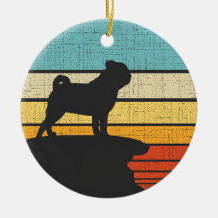 Mops Carlin Retro Vintage 60er 70er Hunde Liebhabe Keramik Ornament
