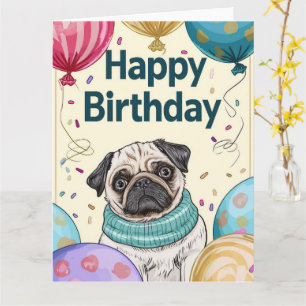 Mops Cartoon Anime Cupcake Pfoten Karte