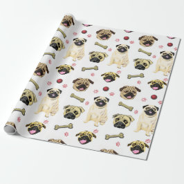 Mops Celebration Wrapping Paper Geschenkpapier