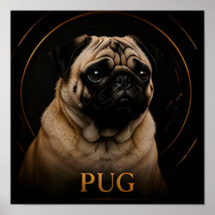 Mops Charmante Begleiter-Kollektion Poster