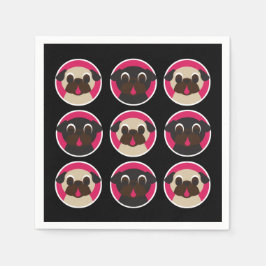 Mops-Chefs von Black and Fawn Geburtstagsparty Serviette