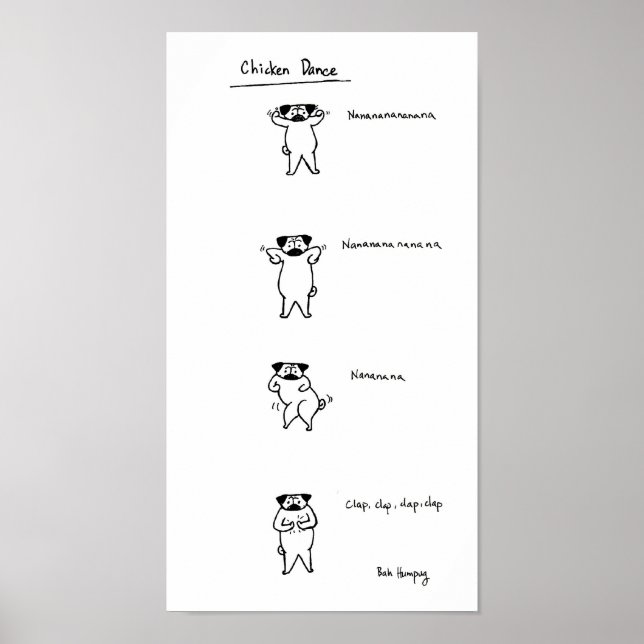 Mops Chicken Dance Poster (Vorne)