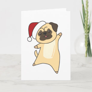Mops Christmas Snow Winter Animals Dogs Karte