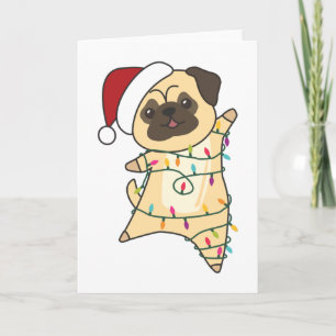 Mops Christmas Snow Winter Animals Dogs Karte