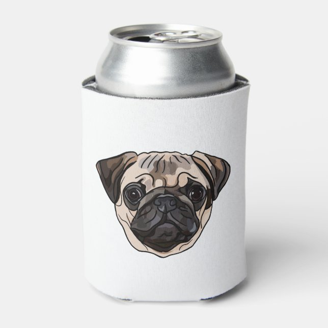 Mops Classic T - Shirt Dosenkühler (Kanne Vorderseite)
