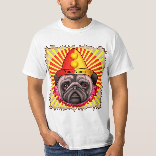 Mops Clown T-Shirt (Vorderseite)