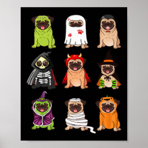 Mops Collection Happy Pugoween Halloween Spooky Co Poster