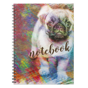 Mops Colorful Sketch Notebook Notizblock