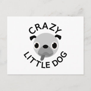 Mops Crazy Little Dog Postkarte