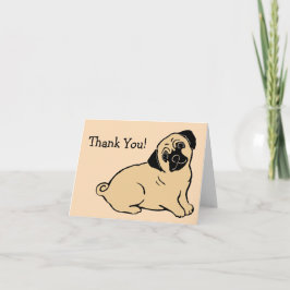Mops Creme Vielen Dank Note Card Dankeskarte