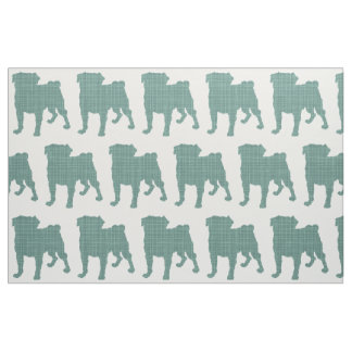 Mops - Crosshatch Aquamarin Stoff