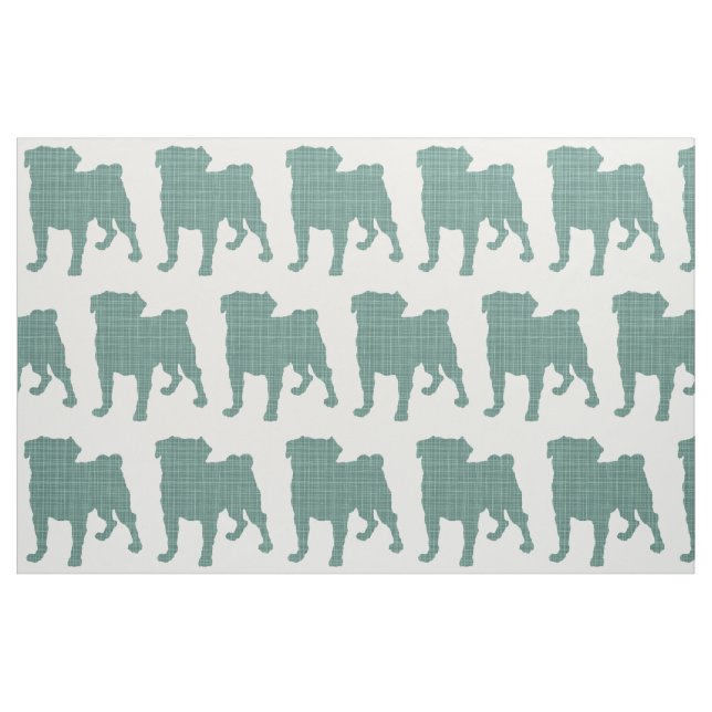 Mops - Crosshatch Aquamarin Stoff (Fat Quarter (45,7 x 55,9 cm))