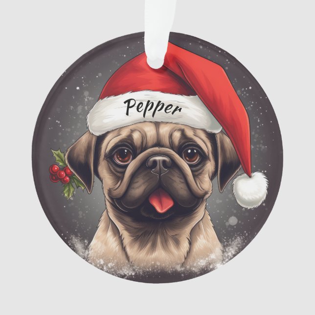 Mops Custom Christmas Ornament (Vorderseite)