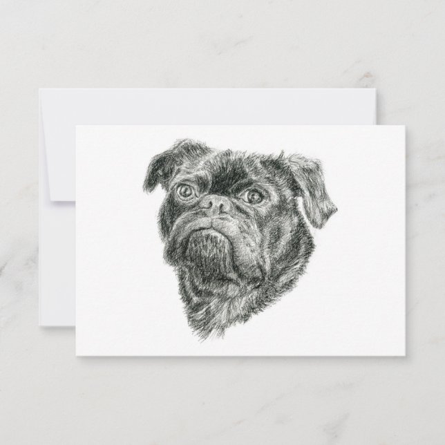 Mops Dankeskarte (Vorderseite)