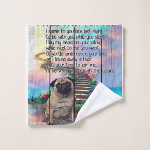 Mops, den ich auf dich warten werde, Mops Lover Ge Waschlappen