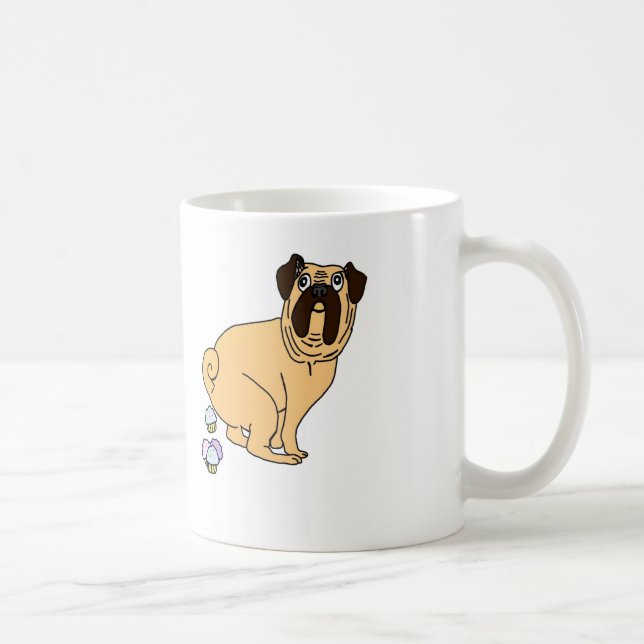 Mops, der Kuchen-Tasse kackt Kaffeetasse (Rechts)