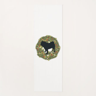 Mops der SchattenSilhouette Hund in einem Kranz Yogamatte