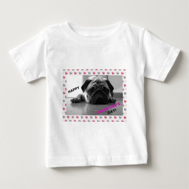 Mops - Der Valentinstag Baby T-shirt (Vorderseite)