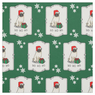 Mops der Weihnachtszeit (helle Weihnachtsmannmütze Stoff