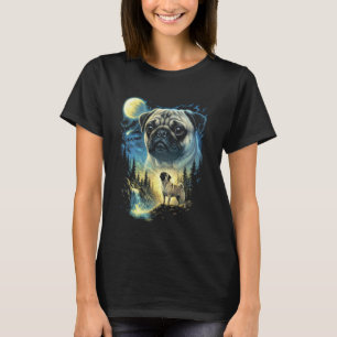 Mops, der zum Mond heult Meme Lustiger 90er Mops-H T-Shirt
