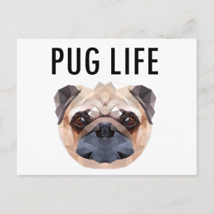 Mops Design Hund einzigartig Postkarte