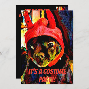 Mops Devil Halloween KostümParty Einladung