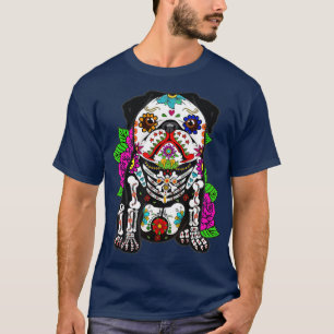 Mops dia de los muertos Tag des toten Dog-Zuckers T-Shirt