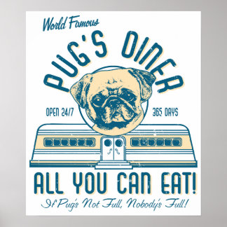 Mops Diner 50er Retro VIntage Posters Poster