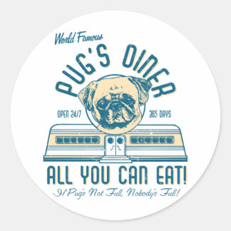 Mops Diner 50er Vintag Retro Stickers