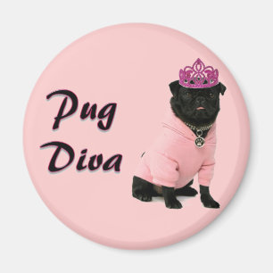 Mops Diva Magnet