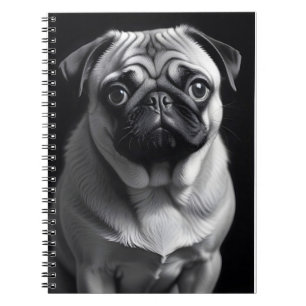 Mops Dog Adortable Niedliche Haustiere Portrait Po Notizblock