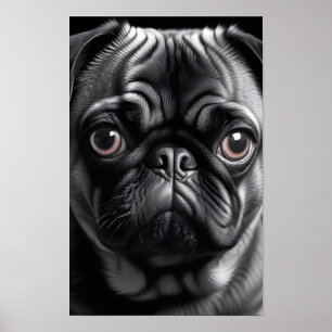 Mops Dog Adortable Niedliche Haustiere Portrait Po Poster