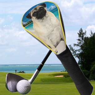 Mops Dog am Beach Golf Head Cover Headcover