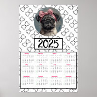 Mops Dog and Bones - Kalender 2025