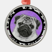 Mops Dog Art Weihnachtsfeier von Glenda Harlan