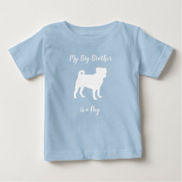 Mops Dog Baby Dusche Blue Puppy Boy T-shirt