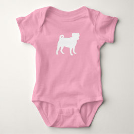 Mops Dog Baby Dusche Pink Puppy Girl Baby Strampler