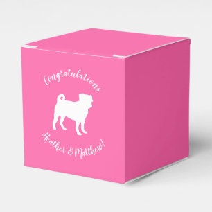 Mops Dog Baby Dusche Pink Puppy Girl Geschenkschachtel