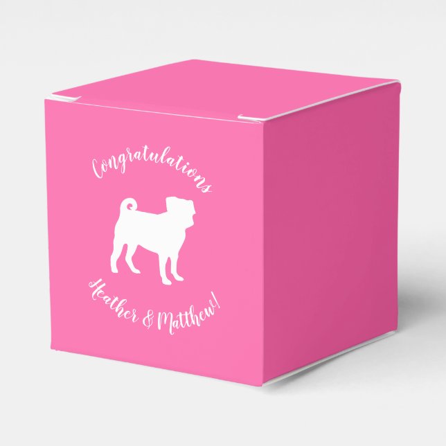 Mops Dog Baby Dusche Pink Puppy Girl Geschenkschachtel (Vorderseite)