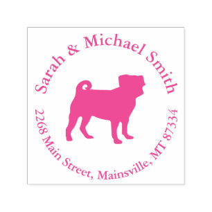 Mops Dog Baby Dusche Pink Puppy Girl Permastempel