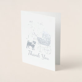 Mops Dog Baby Duwer Thema Welpe Geschlecht Neutral Folienkarte