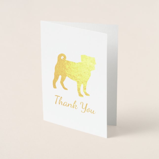 Mops Dog Baby Duwer Thema Welpe Geschlecht Neutral Folienkarte (Vorderseite)